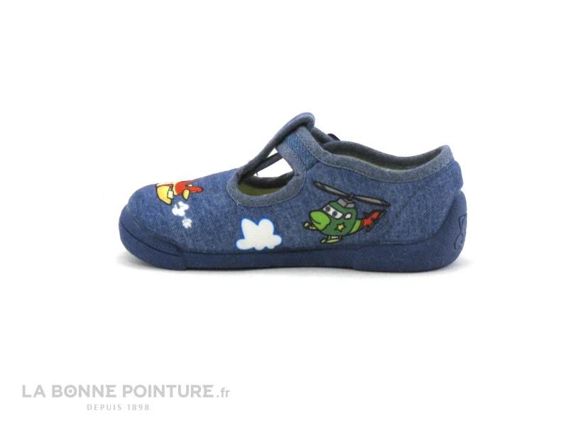 Michu Shoes 2573 Jean - Chausson Toile BEBE GARCON – Image 2