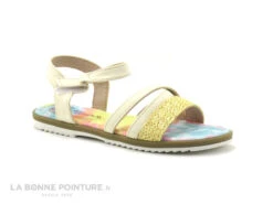 Wipop YOVICO Beige - Paille - Semelle Multicolore - Sandale Fille