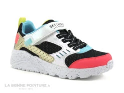 Skechers 310464L Uno Lite Gen Chill - Noir Blanc Multi - Basket Mode Fille