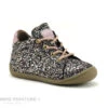 Bellamy BALIKA Fleurs Roses - Lacet Rose - Chaussure Montante BEBE