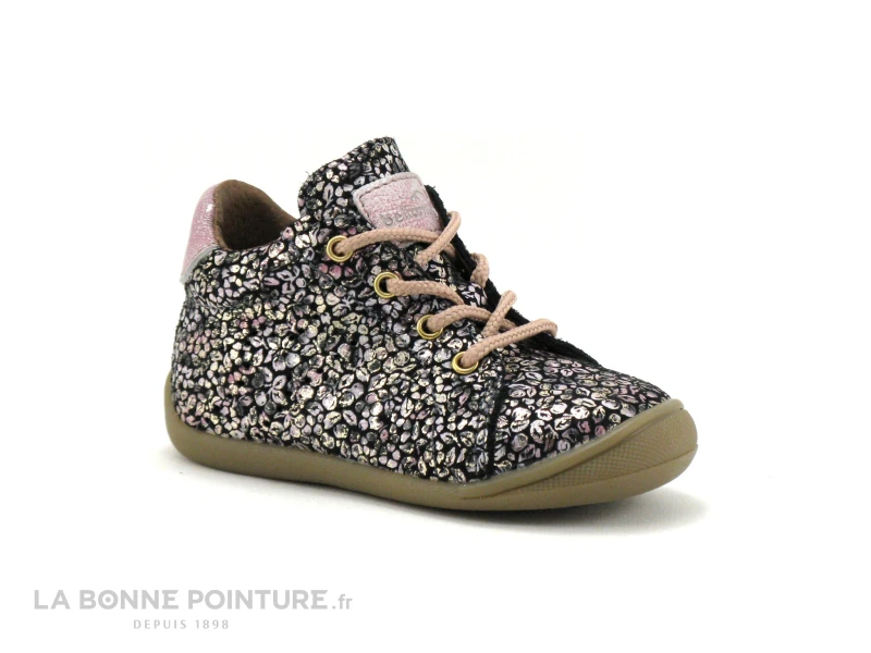 Bellamy BALIKA Fleurs Roses - Lacet Rose - Chaussure Montante BEBE