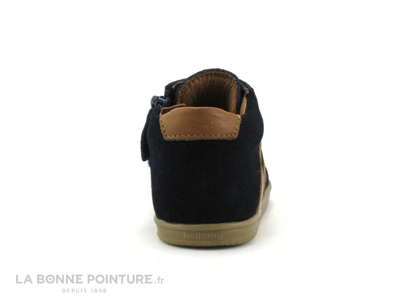 Bellamy GIBUS Velours Marine - Basket Cuir BEBE GARCON – Image 4
