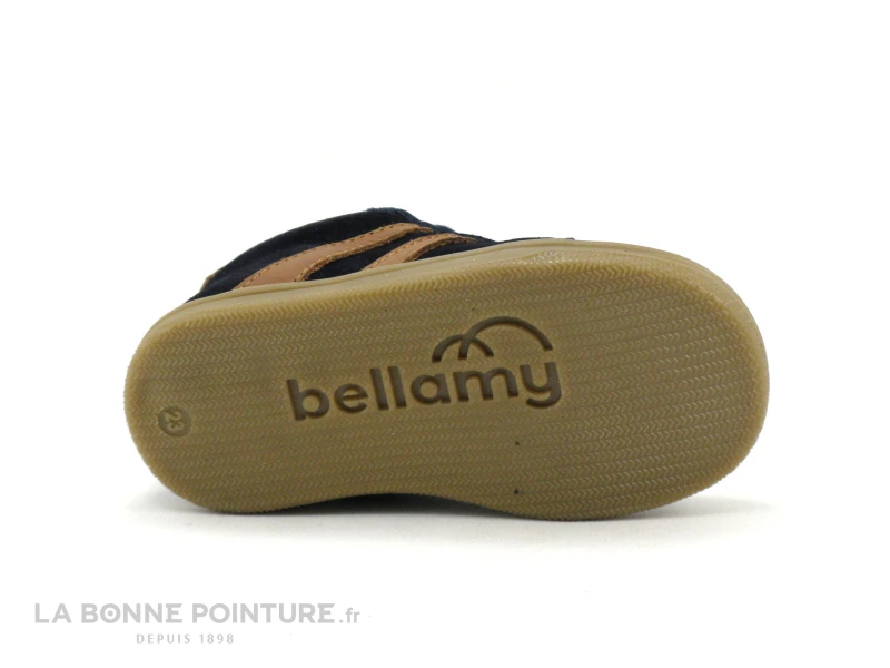 Bellamy GIBUS Velours Marine - Basket Cuir BEBE GARCON – Image 7