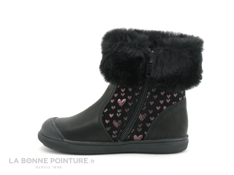 Bopy ROSALIA Noir - Bottine Fille Avec Col En Fourrure Noire – Image 3