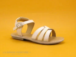 Minibel TULIPE White - Sandale Fille En Cuir Blanc