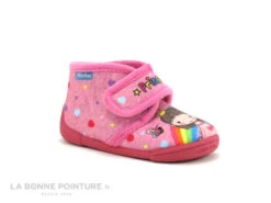 Michu 2605 - Princesse Arc-en-ciel - Chausson Fille Rose Avec Scratch