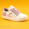 Geox SP GISLI J024NB Blanc Rose Love - Basket Fille