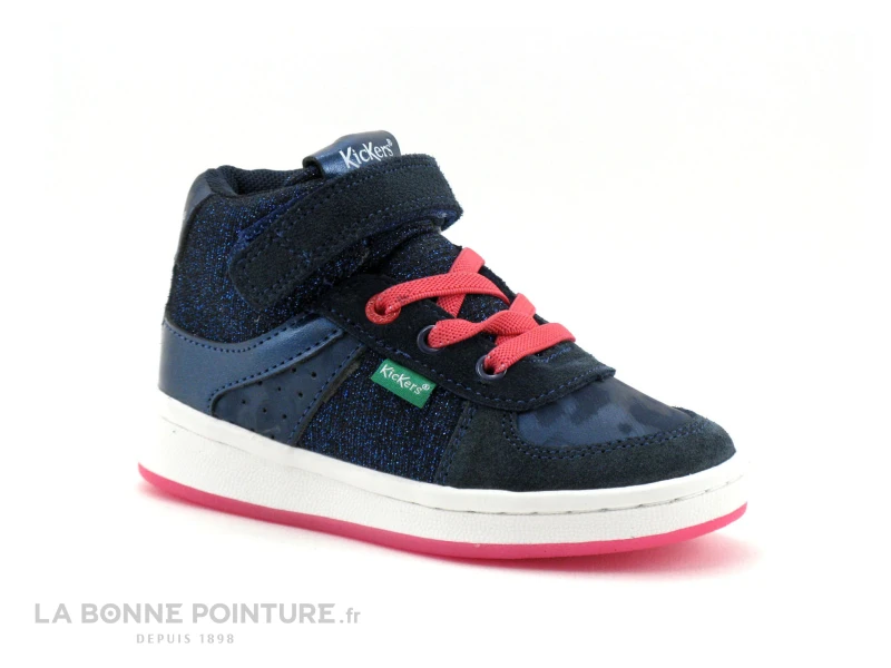 Kickers BILBON Marine Bleu Glitter 664562 - Basket Montante Fille