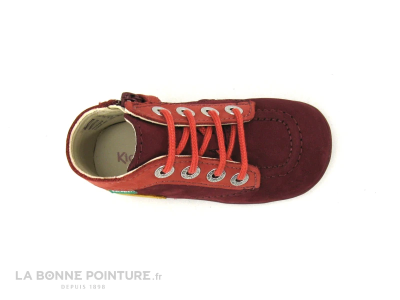 Kickers BONZIP-2 Bordeaux Rose Jaune - 859966 - Boots Fille – Image 6