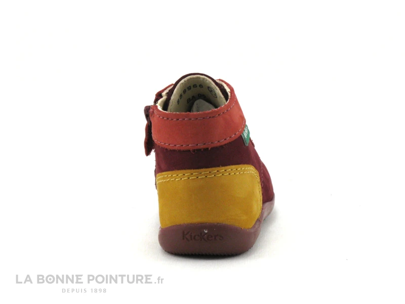Kickers BONZIP-2 Bordeaux Rose Jaune - 859966 - Boots Fille – Image 3