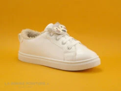DT New York B337830 White - Lacet Elastique Animal - Sneakers Fille