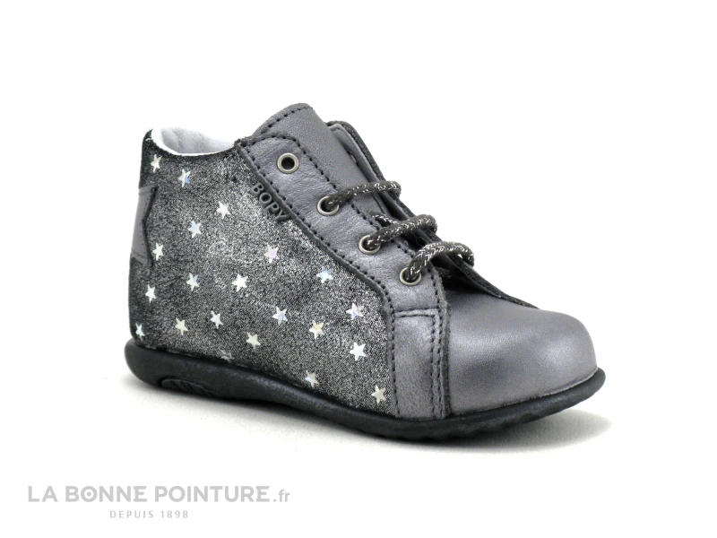 Bopy ZENUI Gris - Etoiles - Chaussure Montante BEBE Fille – Image 5