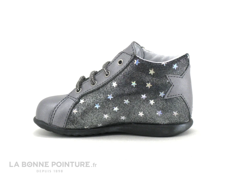 Bopy ZENUI Gris - Etoiles - Chaussure Montante BEBE Fille – Image 3