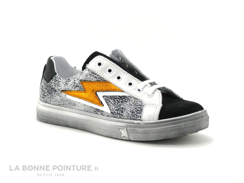 Bopy SECLAIR Noir Blanc Argent - Basket Basse Fille