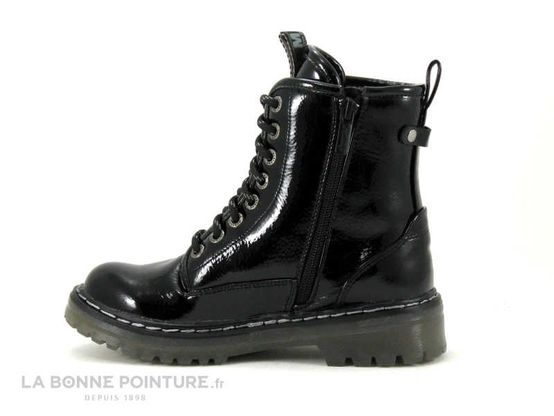 Mustang 5058-603-9 Noir Verni - Bottine Fille Lacet Et Zip – Image 3