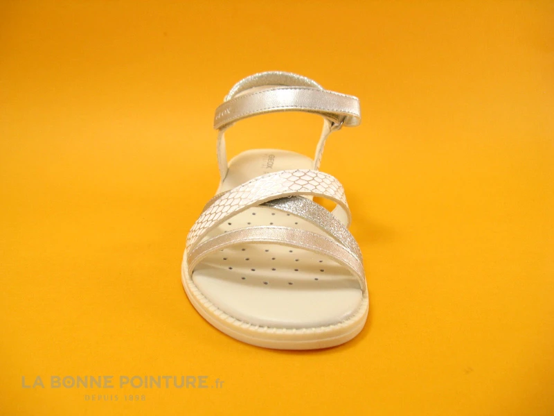 Geox Sand Karly White Silver J5235D Nu-pieds Fille – Image 2