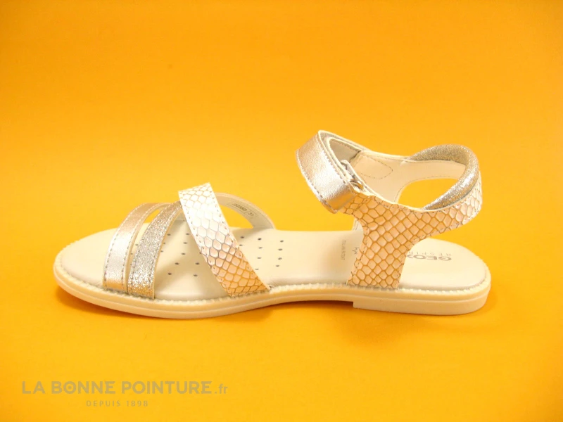 Geox Sand Karly White Silver J5235D Nu-pieds Fille – Image 3