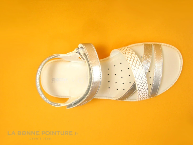 Geox Sand Karly White Silver J5235D Nu-pieds Fille – Image 6