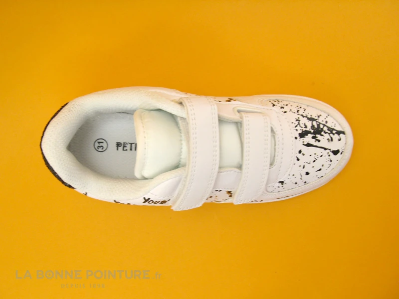 Petit Genie ES4075J Blanc - Tachetee Noir Et Jaune - Basket Velcro Fille – Image 6