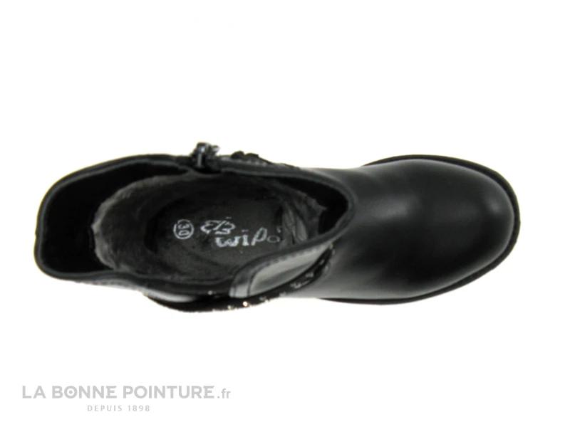 Wipop DAIRY Noir - Bottine Fille Avec Strass Sur Brides Et Contrefort – Image 6