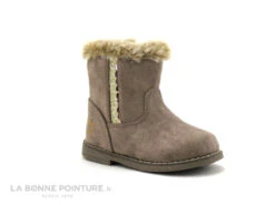 3 Pommes ANCORA Beige Rose Paillettes - Bottine Fille Avec Fourrure