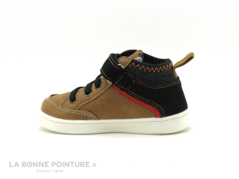 Wipop MIBER Camel Noir - Boots BEBE Avec Elastique Et Velcro – Image 3