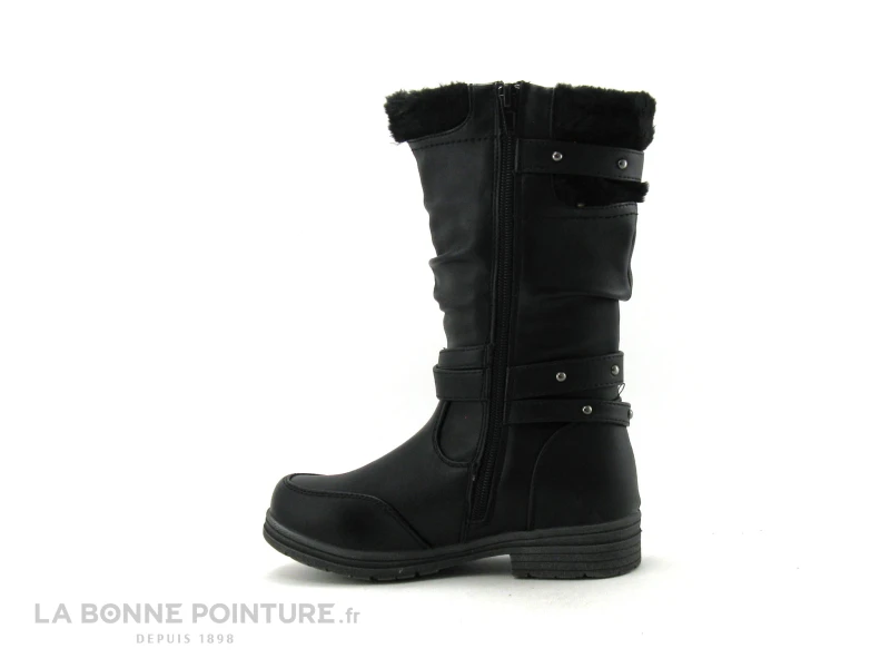 Wipop Dyna Noir-Boots Fille Fourrees Zip – Image 3