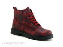 Bopy SIGMALA Rouge Ecossais - Boots Fille