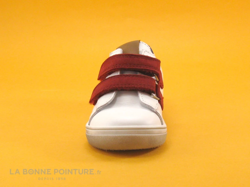Bopy RAMDAM Blanc Rouge - Basket Mode BEBE 2 Velcros – Image 2