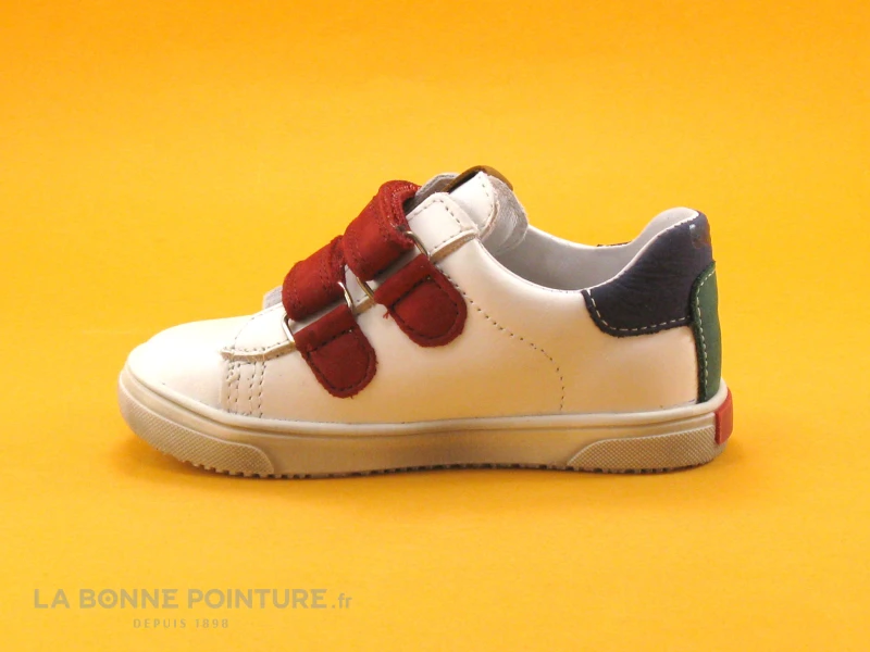 Bopy RAMDAM Blanc Rouge - Basket Mode BEBE 2 Velcros – Image 3