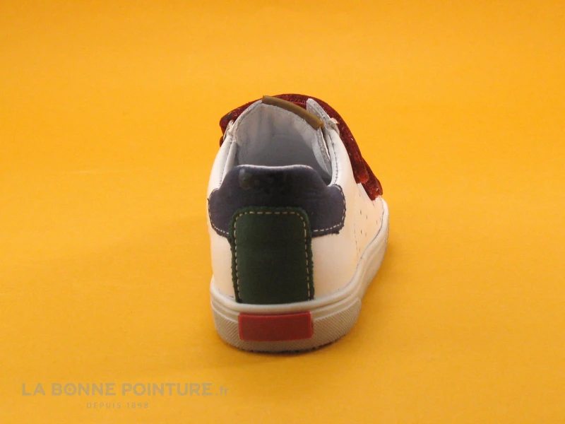 Bopy RAMDAM Blanc Rouge - Basket Mode BEBE 2 Velcros – Image 4