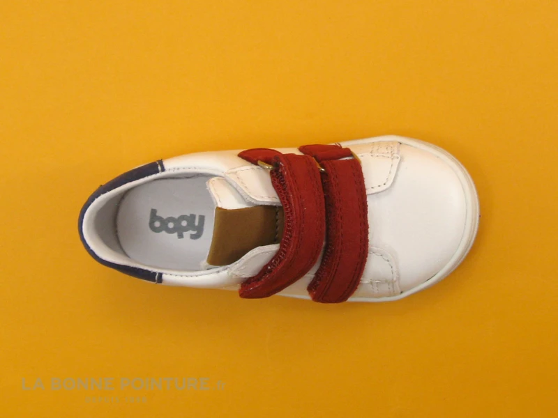 Bopy RAMDAM Blanc Rouge - Basket Mode BEBE 2 Velcros – Image 6