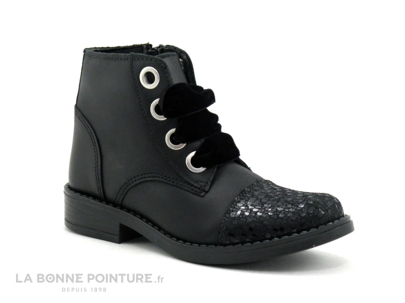 MKids MESALE MK2778D8IA - Noir - Lacet Velours - Boots Fille