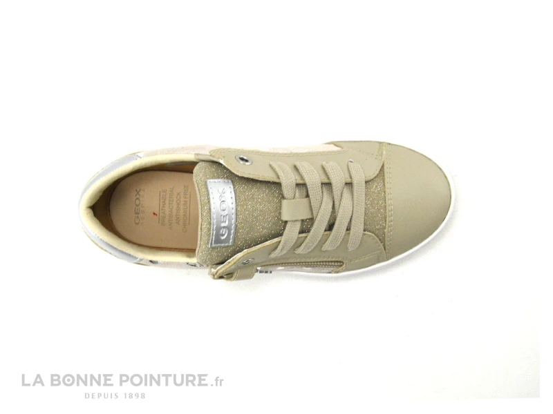 Geox KILWI J02D5B Beige Silver - Basket Mode Fille Avec Zip – Image 6