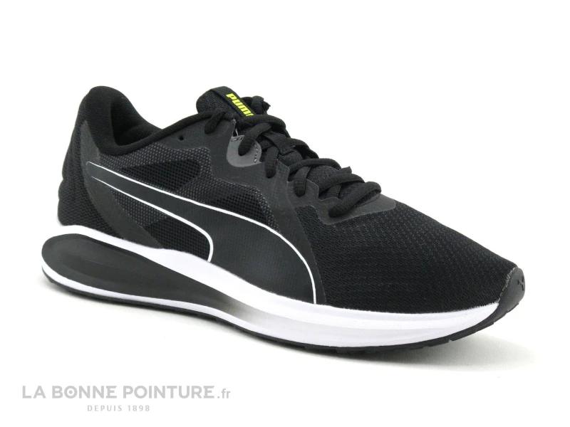 Puma JR Twitch Runner Blk Wht - 384537 - Basket Noire