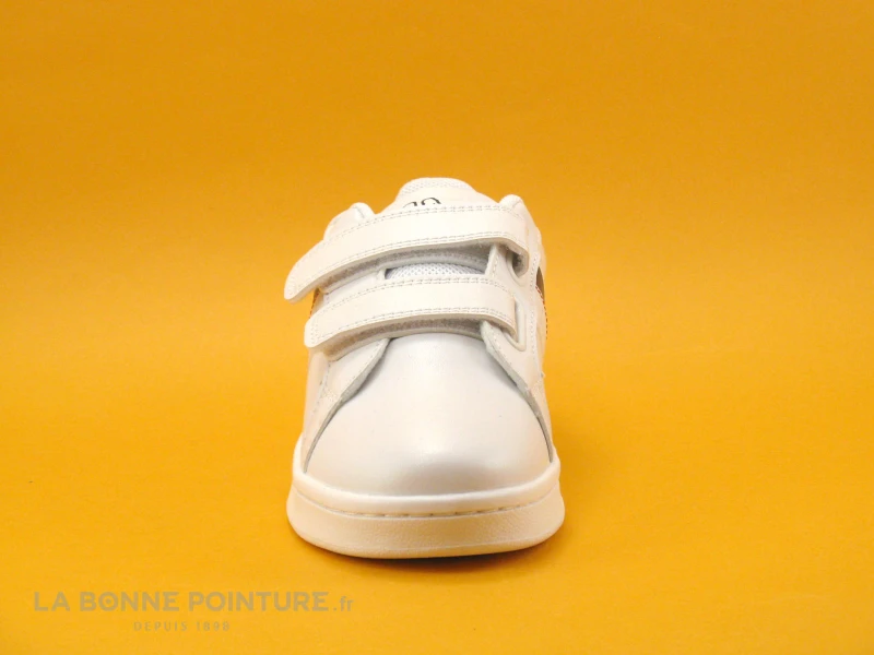 Kappa Logo ALPHA 2V White Blue - 2 Velcros - Basket Blanche Enfant – Image 2