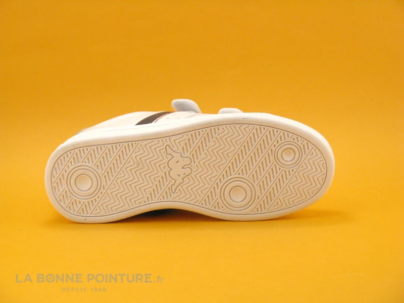 Kappa Logo ALPHA 2V White Blue - 2 Velcros - Basket Blanche Enfant – Image 7