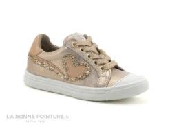 Acebos 5994BA Rame - Sneakers Fille Rose Brillant - Zip Et Lacet