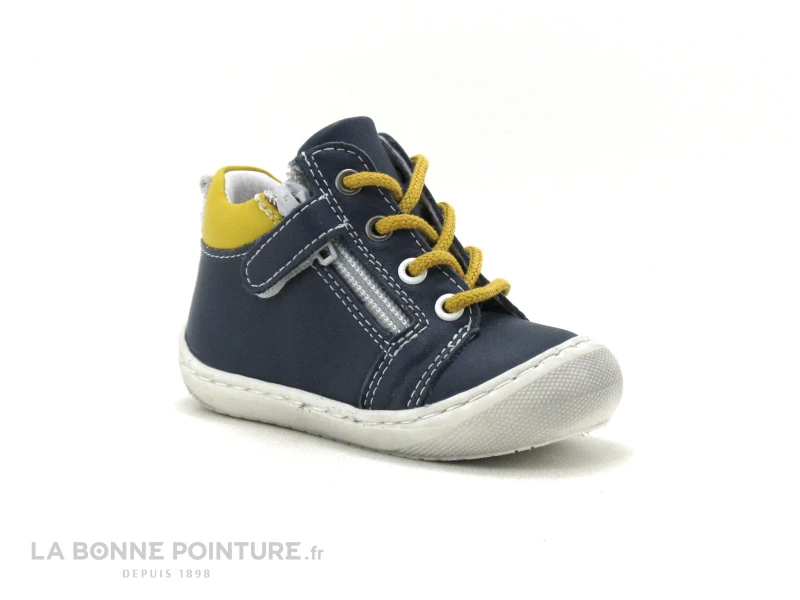 Bellamy STEVE Marine Jaune - Chaussure Montante BEBE