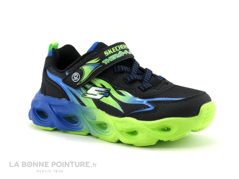 Skechers Lights 400103 Thermo Flash - Heat Flux - Noir Bleu Jaune - Basket – Image 5