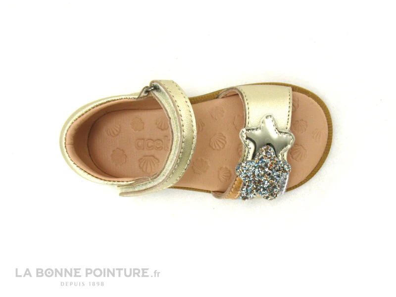 Acebos 1228 Platine Caramel Bleu - Fleur - Sandale BEBE Fille – Image 5