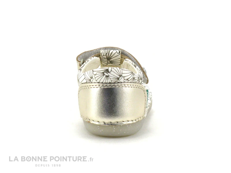 Kickers SUSHY Blanc Argent Coquillage - Sandale Fille Premiers Pas – Image 4