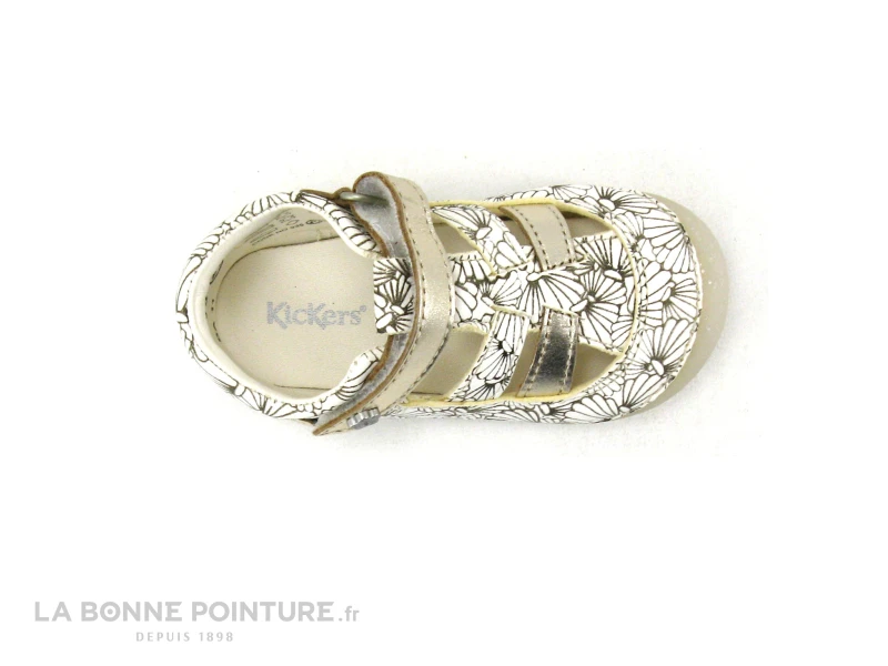 Kickers SUSHY Blanc Argent Coquillage - Sandale Fille Premiers Pas – Image 6
