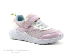 Geox SPRINTYE J25FWA Pink White - Basket Fille Rose Et Blanche