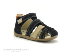 Kickers BIPOD Marine Beige Orange - Sandale Bebe Avec Scratch