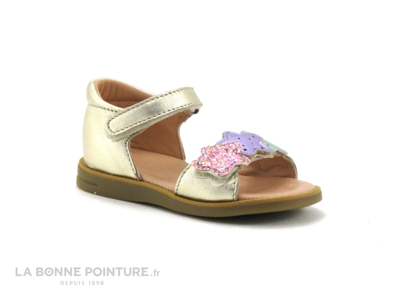 Acebos 1260IS Platine - Sandale Fille Cuir Or Avec Contrefort – Image 5