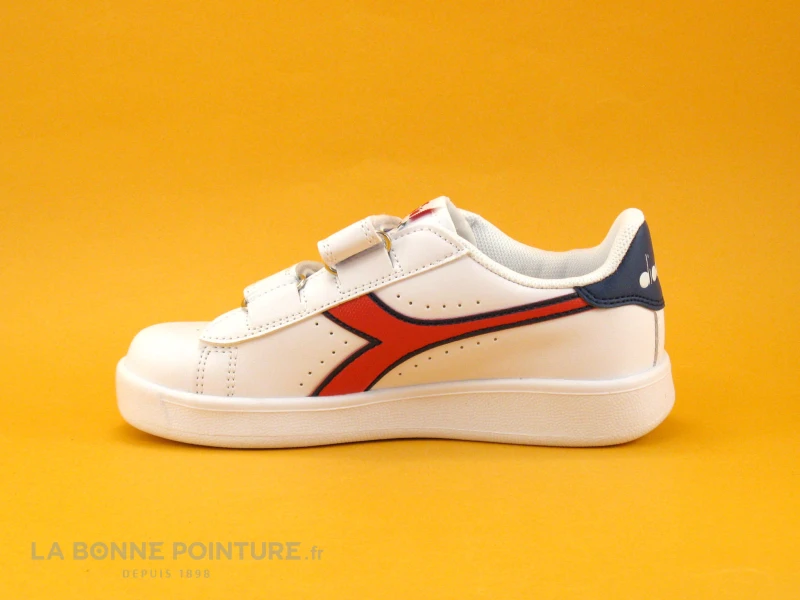 Diadora GAME P PS White Aurora Red - Basket Bleu Blanc Rouge - 2 Velcros – Image 3